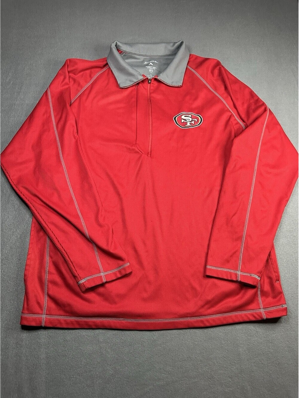 SF 49ers Quarter zip Size Large Men’s,red Antigua